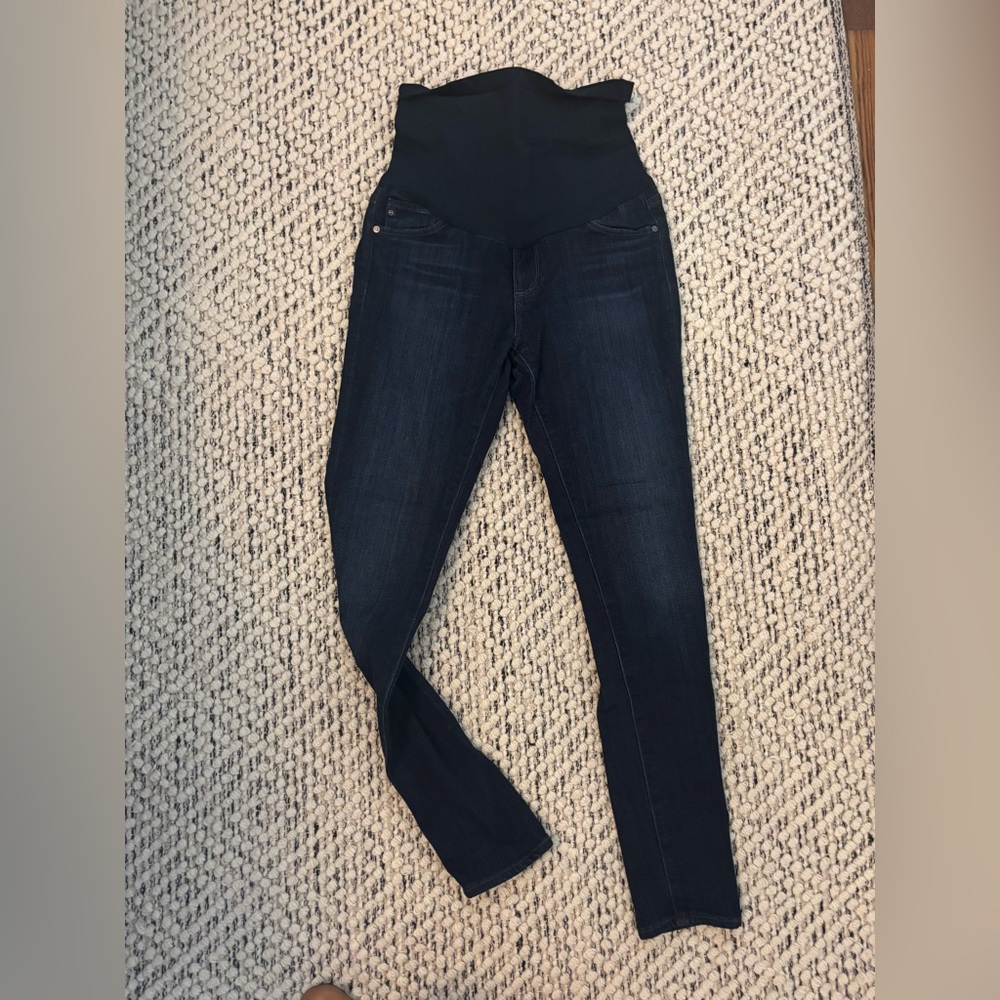 Women's AG blue skinny maternity jeans - high waisted - size 28